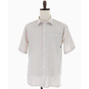 Patagonia Men's Casual Button Down Shirt - Cream and Brown